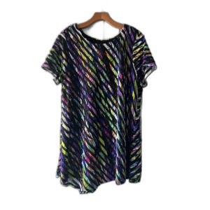 Ali Miles poly blend multicolor geometric blouse Size XL